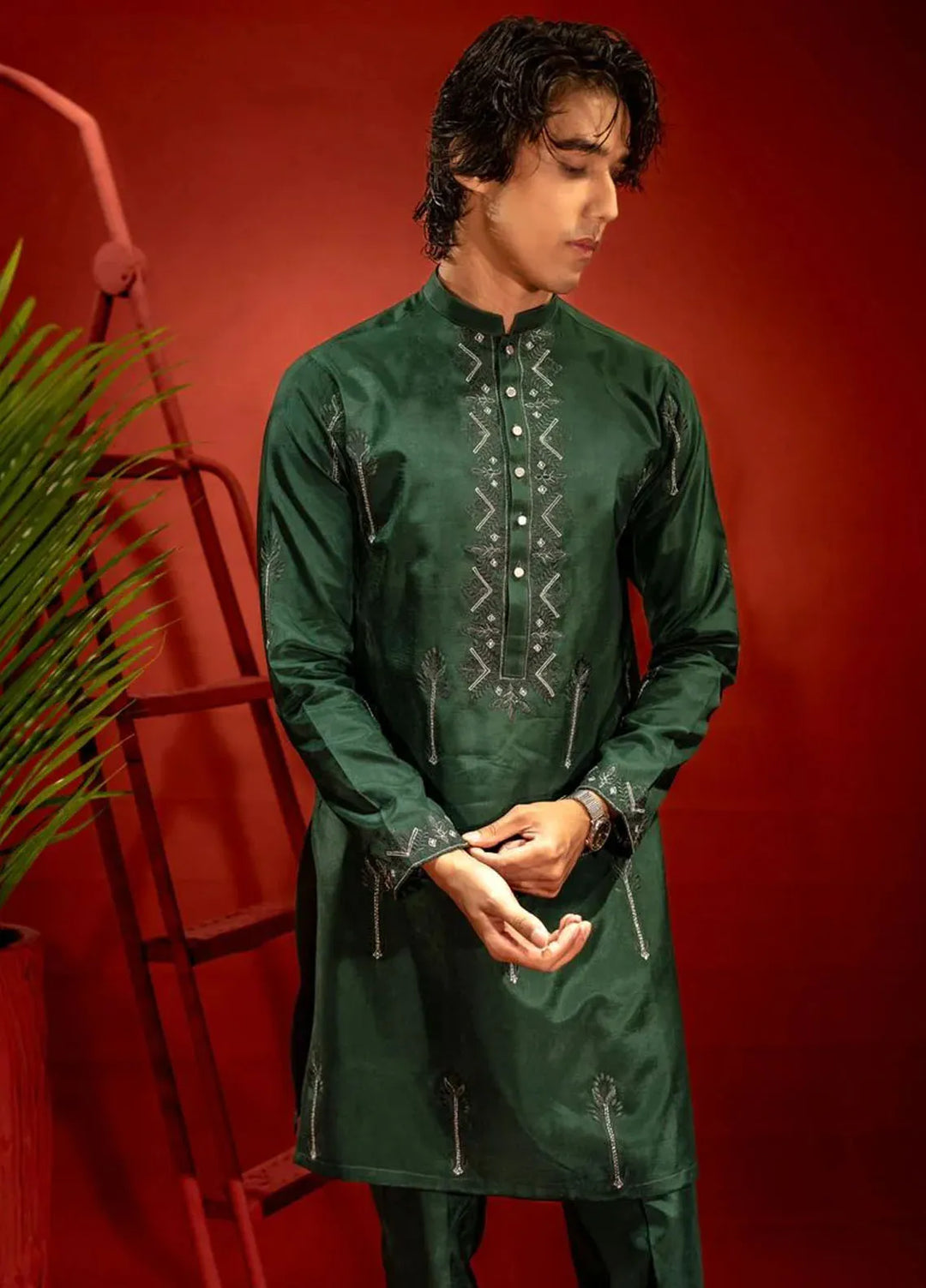 Ahmad Raza Embroidered Men Kurta Pajama - AR9013