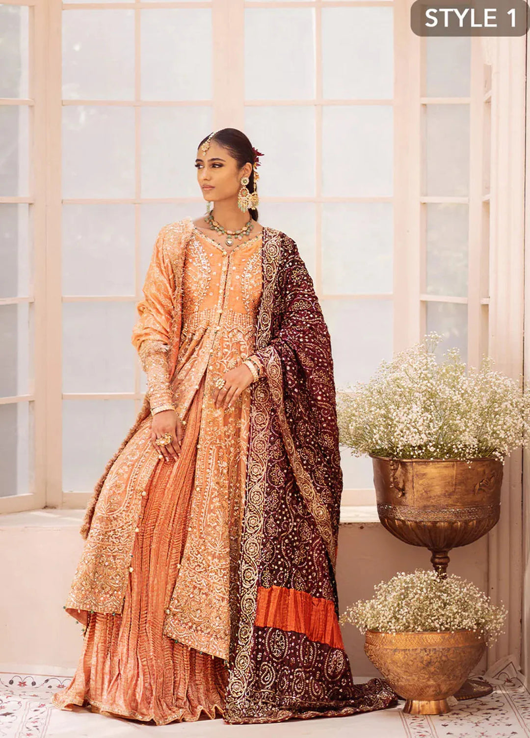 AIK Atelier Embroidered Chiffon Suits Unstitched 3 Piece AIK24WF2 Look 06 - Wedding Collection