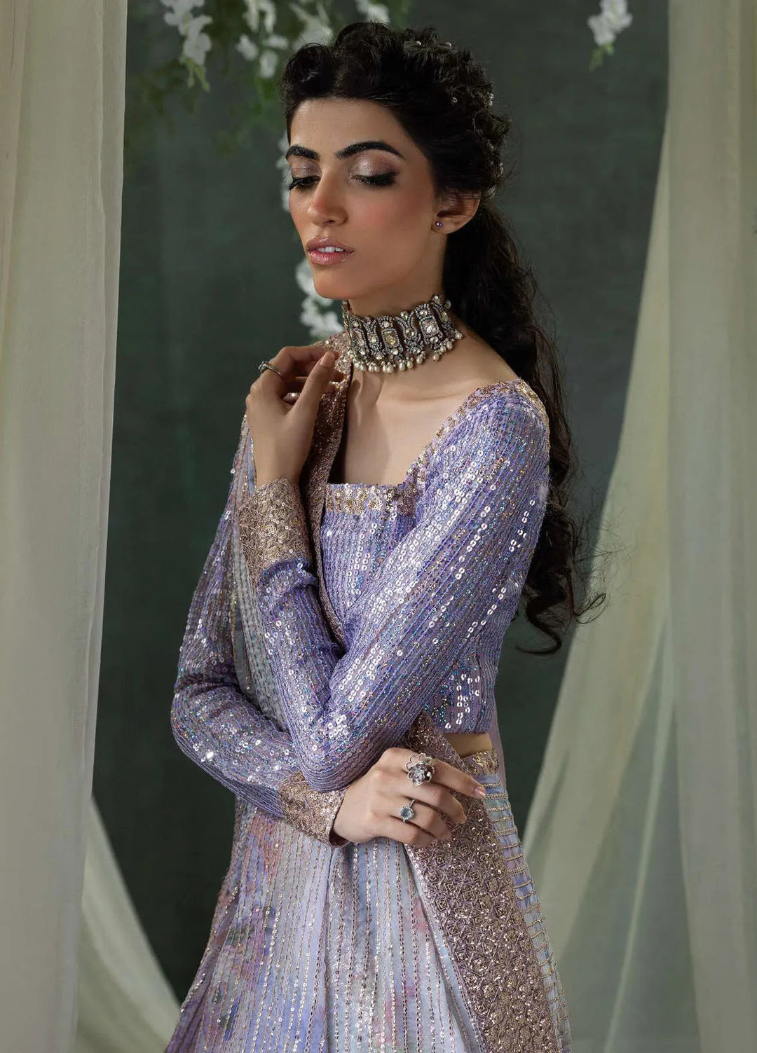 Aik Atelier Embroidered Chiffon Unstitched Saree D-04 - Festive Collection
