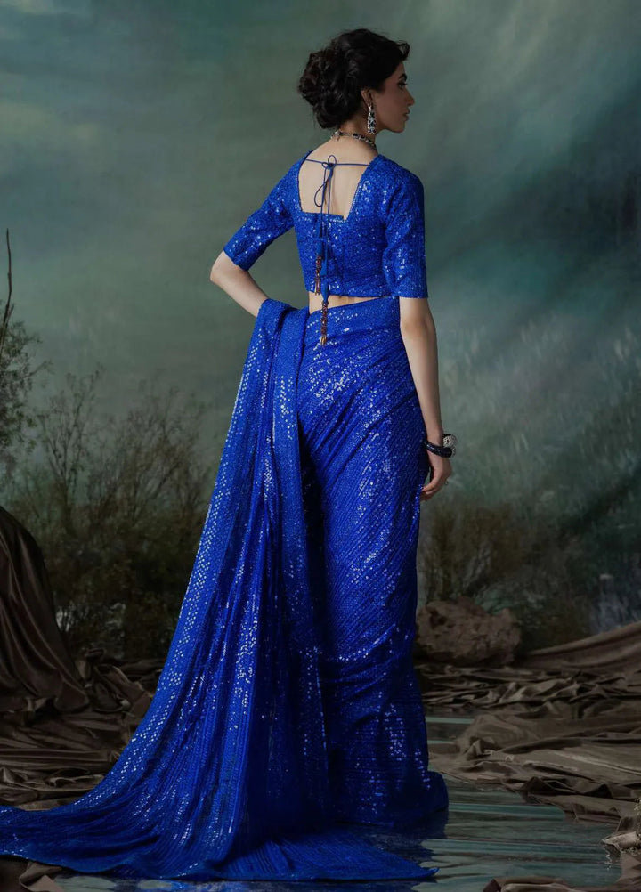 Aik Atelier Embroidered Chiffon Unstitched Saree D-05 - Festive Collection