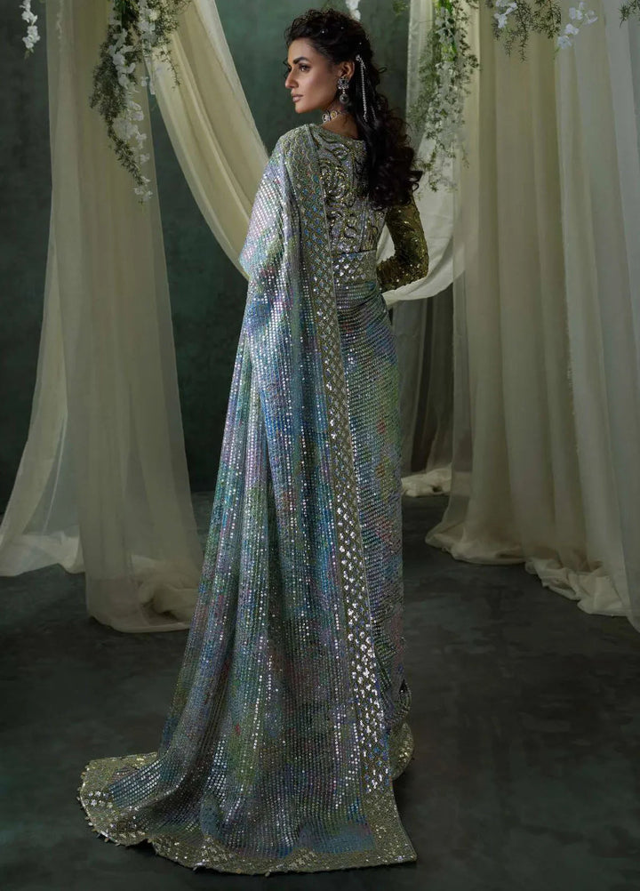 Aik Atelier Embroidered Chiffon Unstitched Saree D-06 - Festive Collection