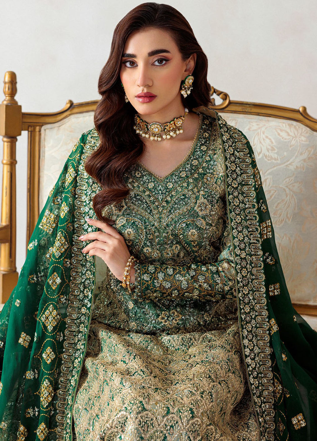 Aik Atelier Embroidered Jamawar Suits Unstitched 3 Piece AIK25UF D-01 - Formals Collection