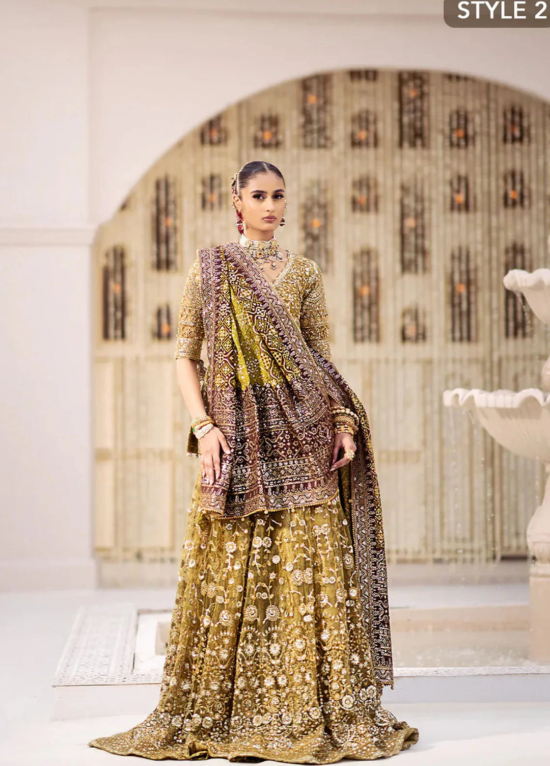 AIK Atelier Embroidered Net Suits Unstitched 3 Piece AIK24WF2 Look 04 - Wedding Collection