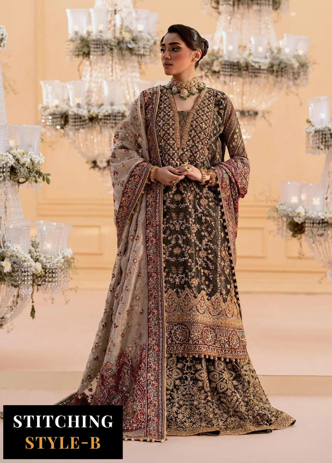 Aik Atelier Embroidered Organza Suit Unstitched 3 Piece AIK25WF Look-04 - Formals Collection