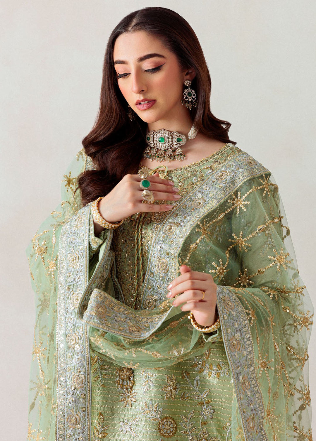 Aik Atelier Embroidered Tissue Suits Unstitched 3 Piece AIK25UF D-04 - Formals Collection