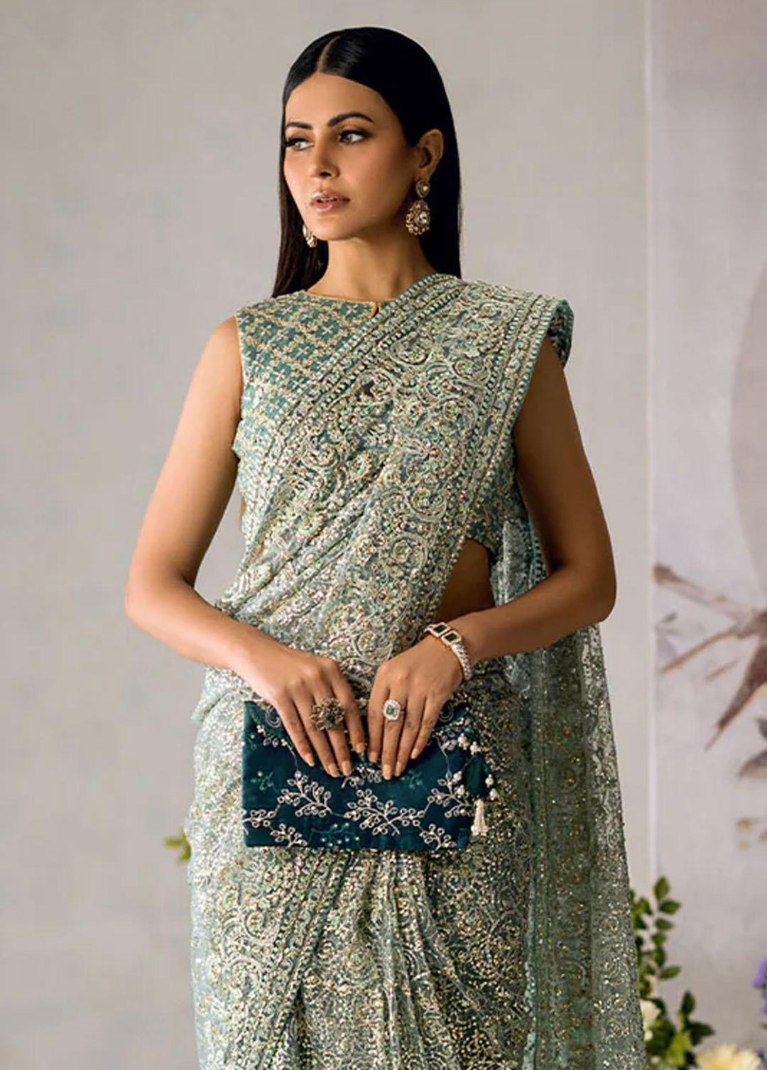 AIK Atelier Embroidered   Unstitched Saree AIK23TS Look-01 - Luxury Collection