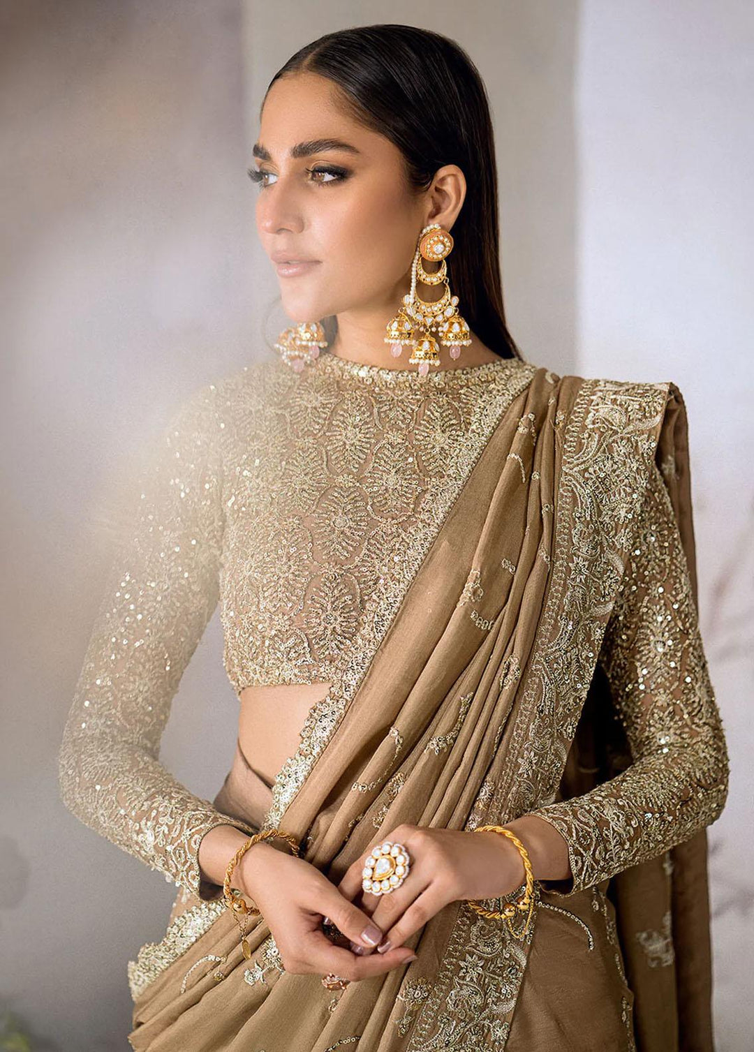 AIK Atelier Embroidered   Unstitched Saree AIK23TS Look-02 - Luxury Collection