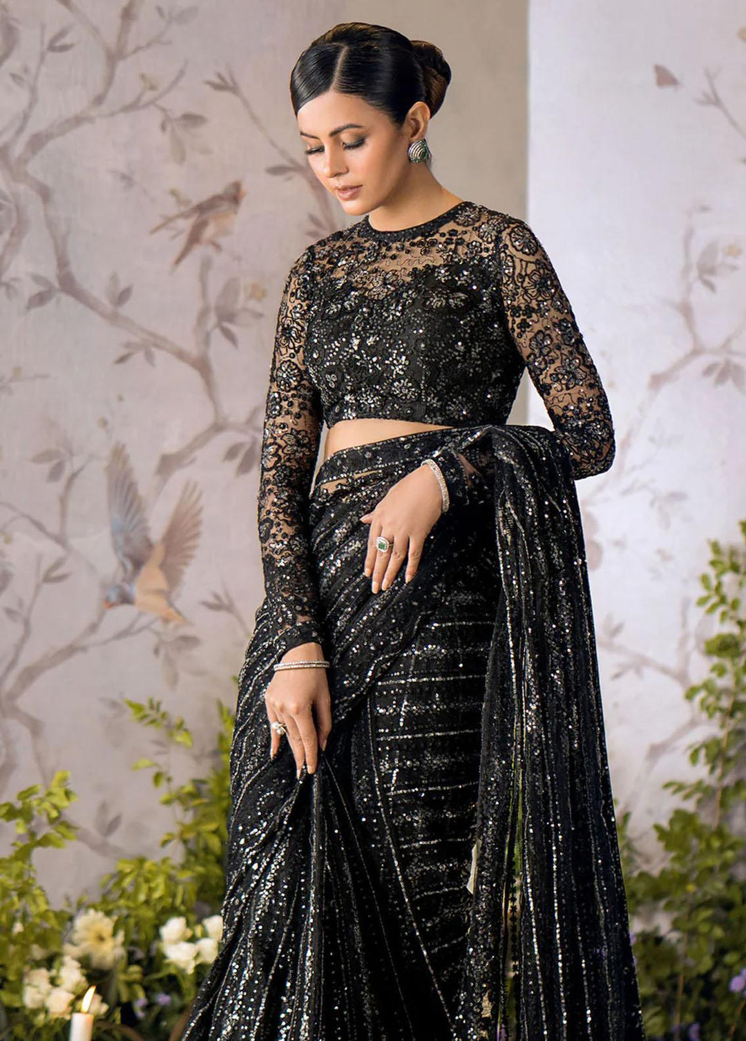 AIK Atelier Embroidered   Unstitched Saree AIK23TS Look-05 - Luxury Collection