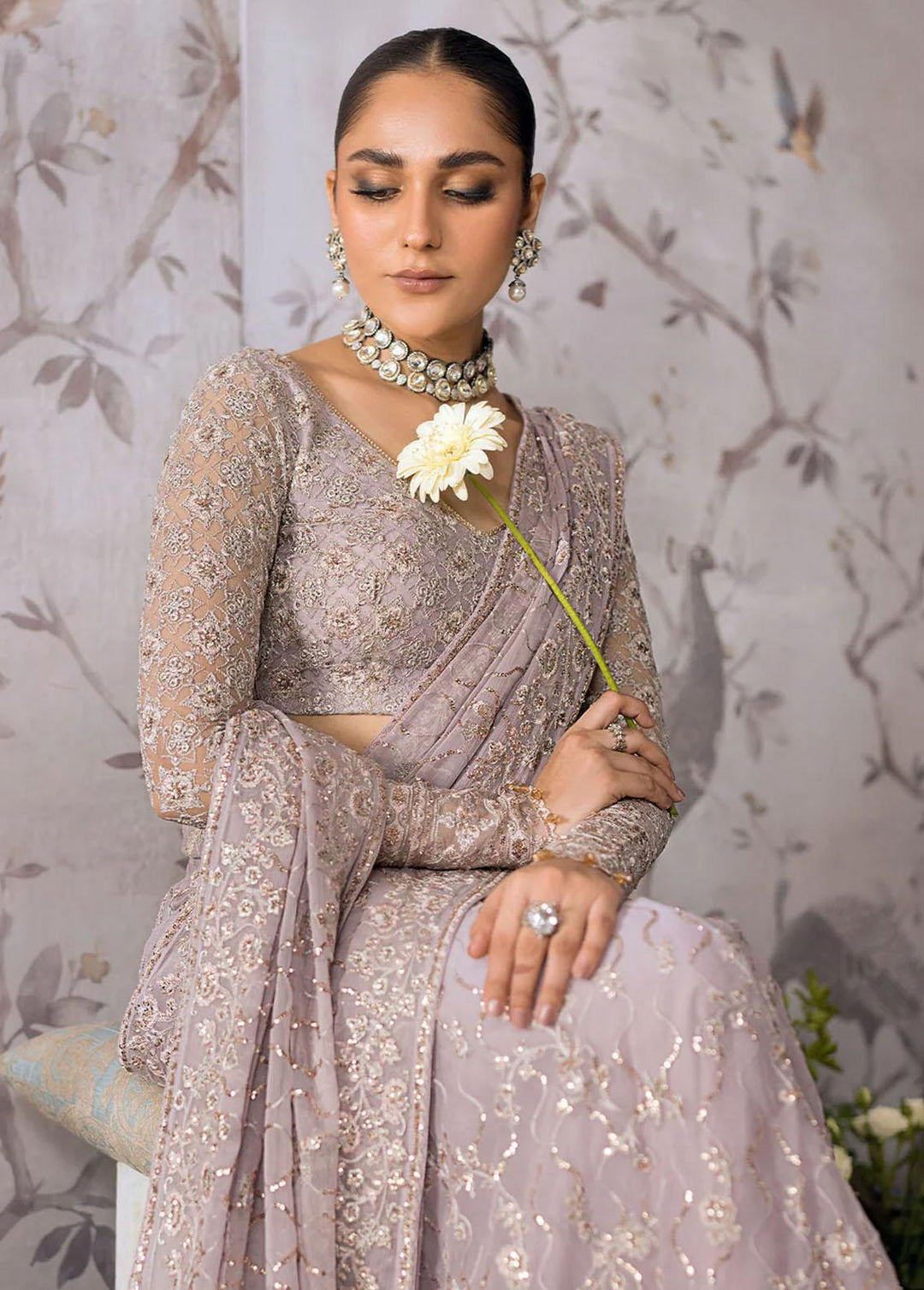 AIK Atelier Embroidered   Unstitched Saree AIK23TS Look-06 - Luxury Collection