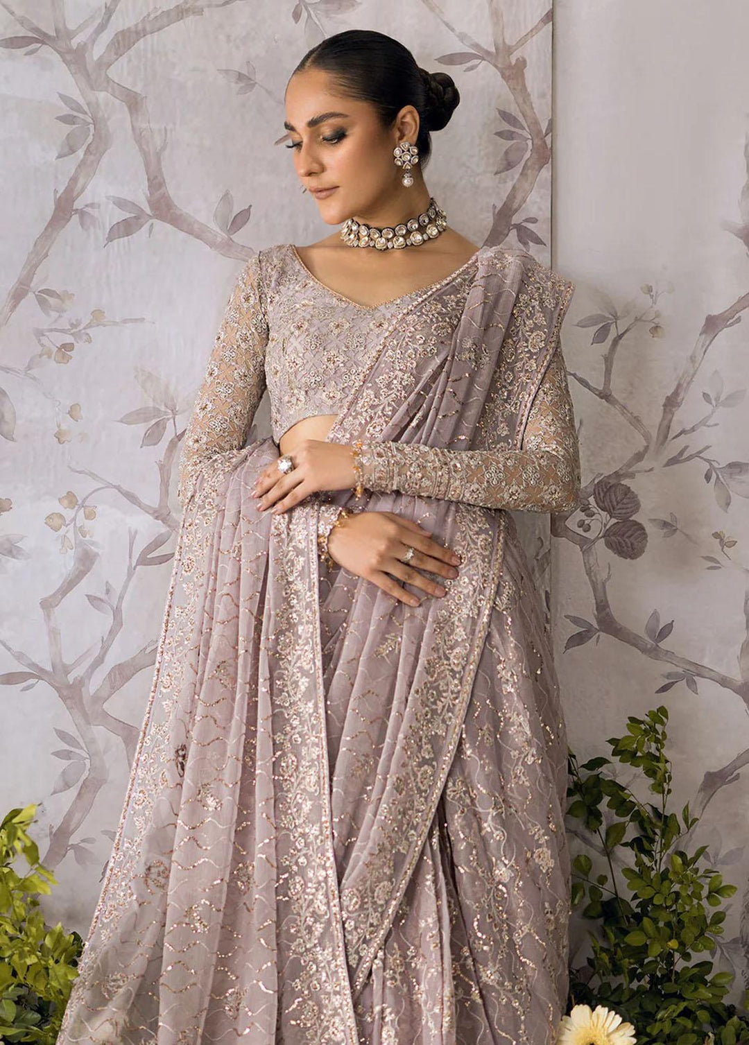 AIK Atelier Embroidered   Unstitched Saree AIK23TS Look-06 - Luxury Collection