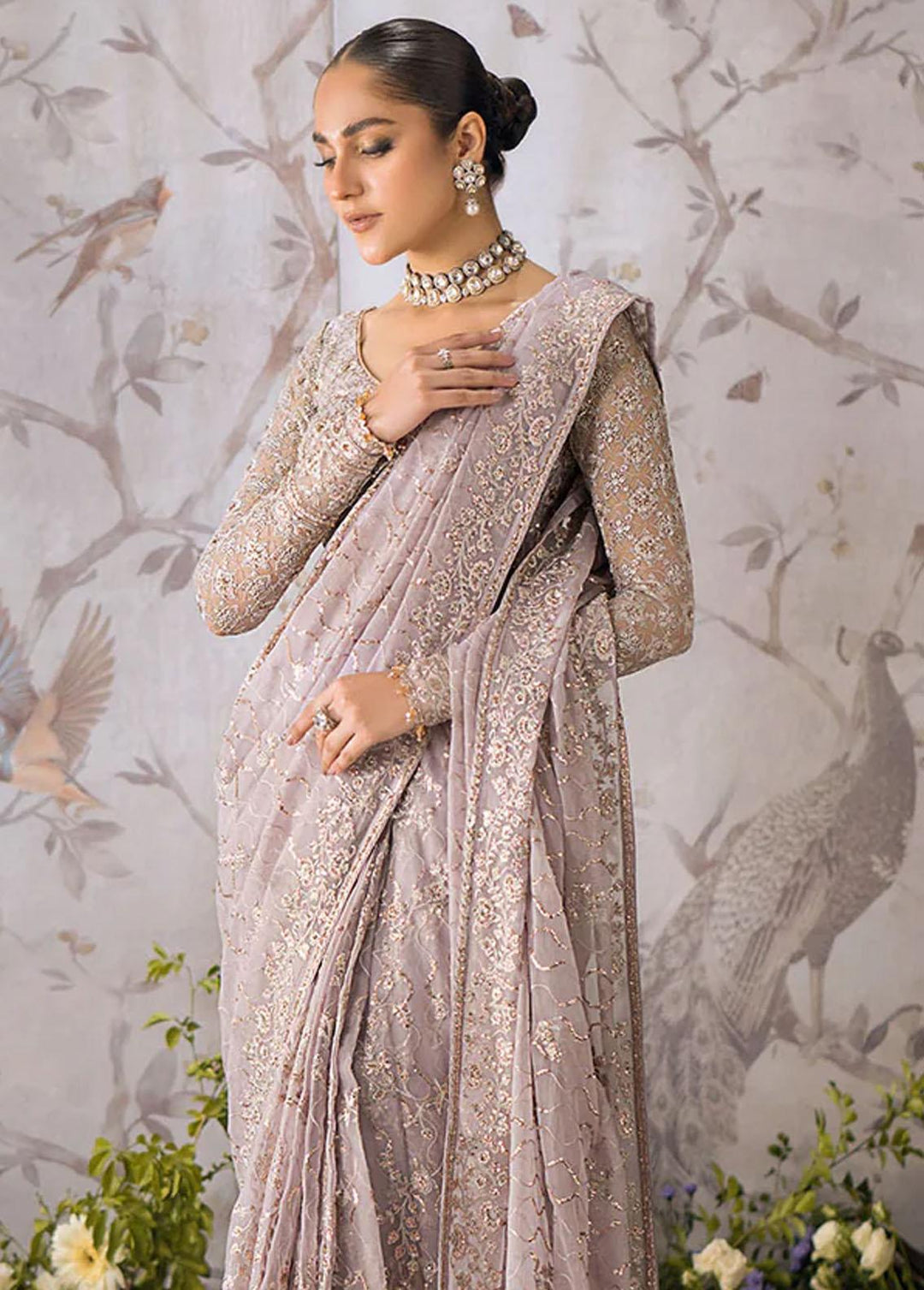 AIK Atelier Embroidered   Unstitched Saree AIK23TS Look-06 - Luxury Collection