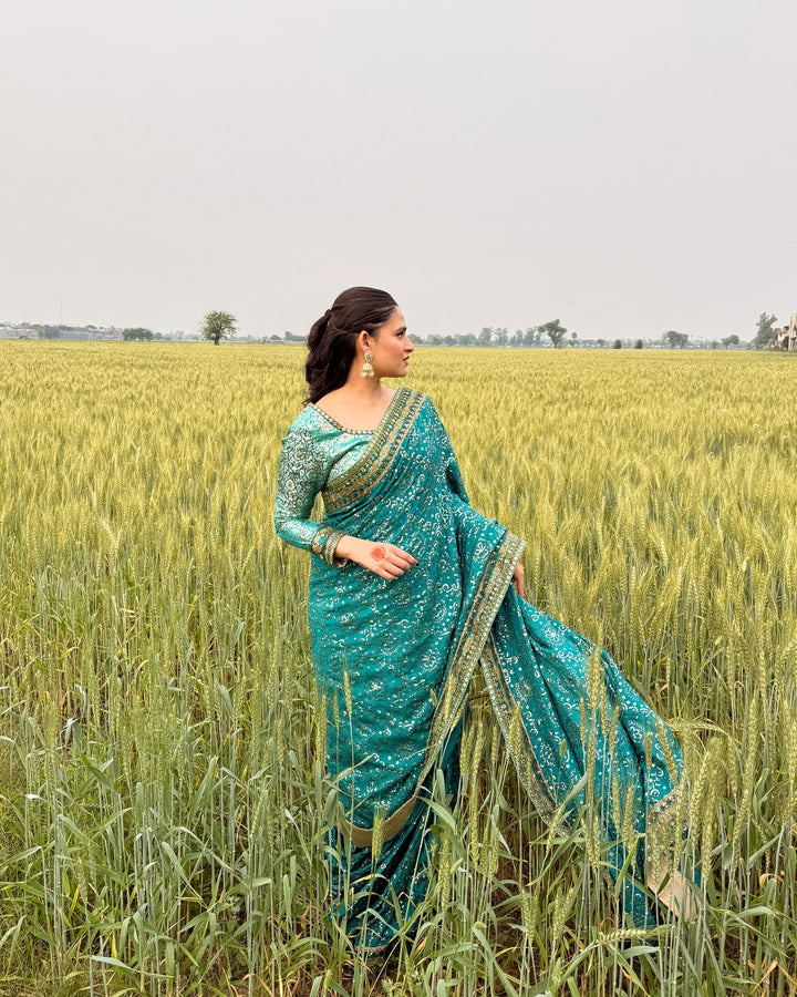 The Sari Edit by Aik Atelier Unstitched Silk Luxury Embroidered Saree AIK25SE Look-03 - Formals Collection