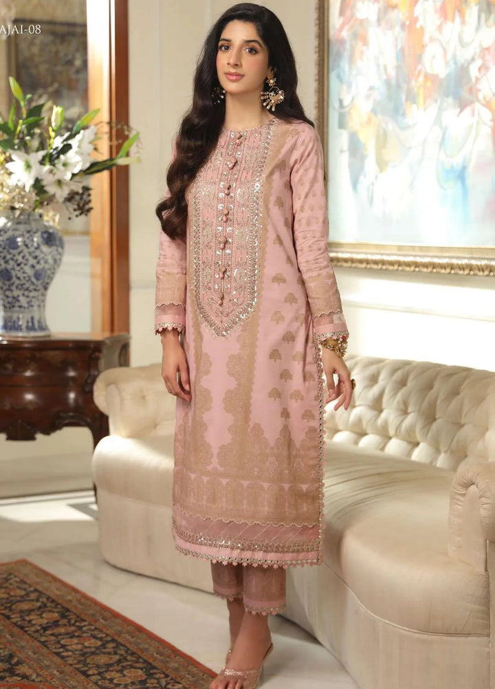 Aira By Asim Jofa Embroidered Cambric Unstitched Suit 2 Piece AJ23A AJAI-08 - Eid Collection