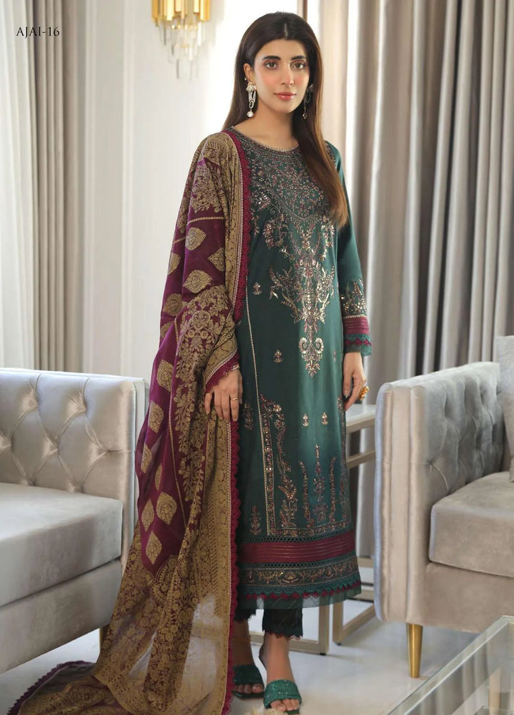 Aira By Asim Jofa Embroidered Cambric Unstitched Suit 3 Piece AJ23A AJAI-16 - Eid Collection