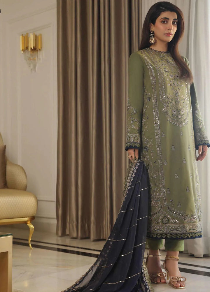 Aira By Asim Jofa Embroidered Cambric Unstitched Suit 3 Piece AJ23A AJAI-24 - Eid Collection