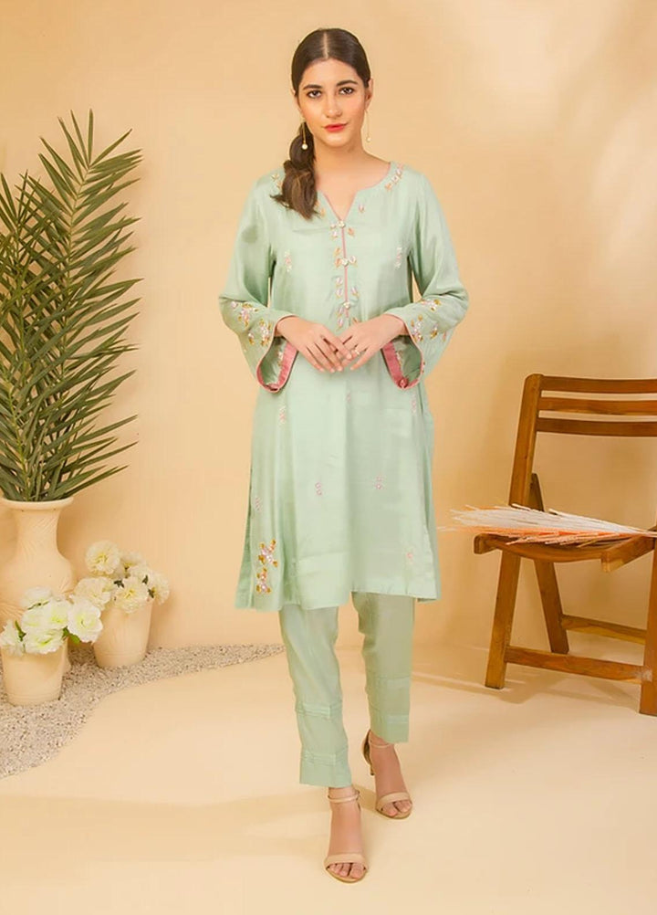 Aisha Fatema Casual Pret  Cotton Silk 2 Piece Suit AF21C 2002 Lively Aloe
