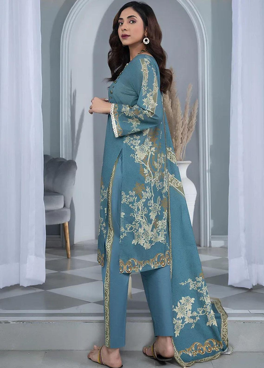 Aizal By Khas Printed Lawn Suits Unstitched 3 Piece KHS23AL KLA-1662 - Summer Collection