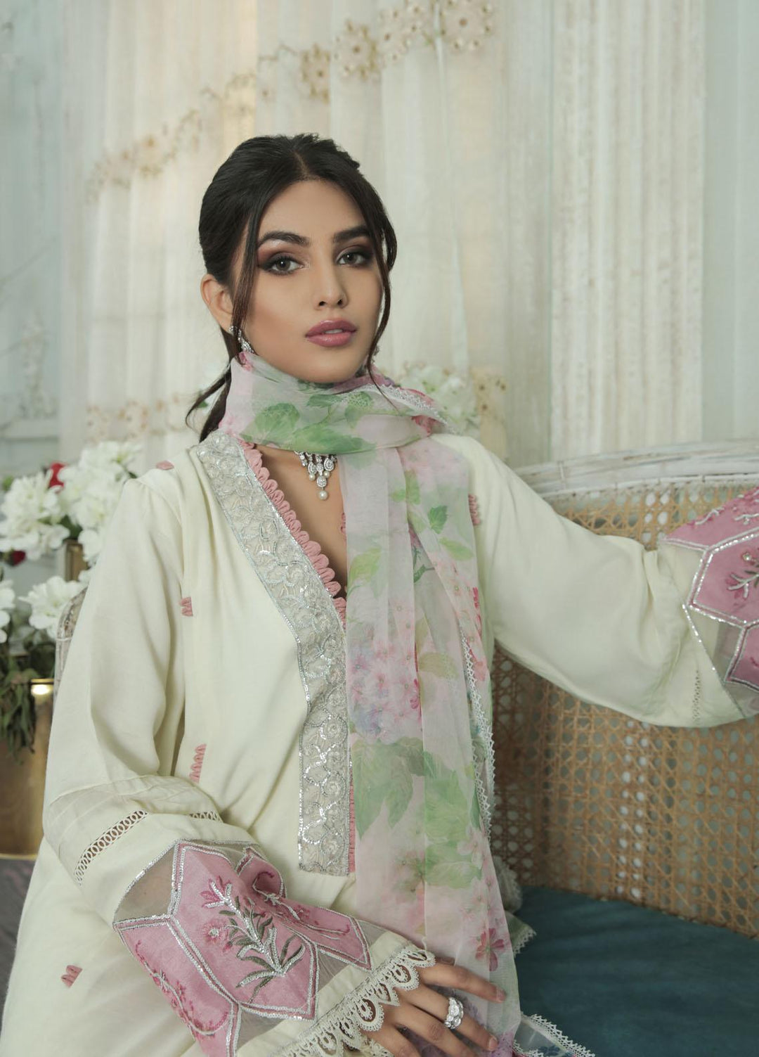 AJR Couture - Abbas Jamil Rajpoot Luxury Pret   3 Piece Suit PEARL LXP-08