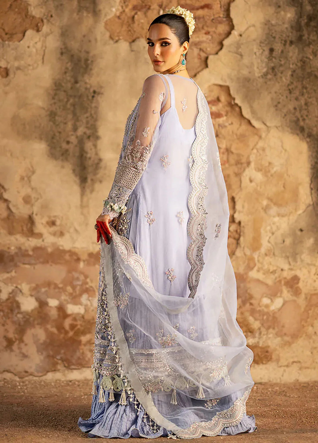 AJR Couture Embroidered Net Suit Unstitched 3 Piece AJR24LF AFF-03 Majesty - Luxury Collection