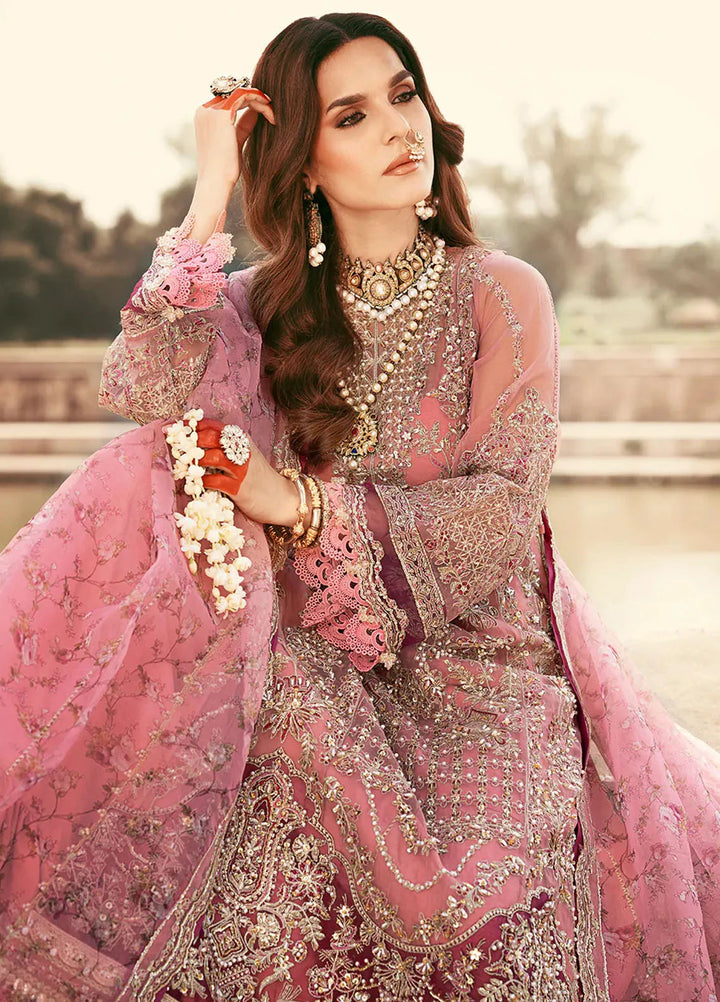 AJR Couture Embroidered Organza Suit Unstitched 3 Piece AJR24LF AFF-02 Fez - Luxury Collection