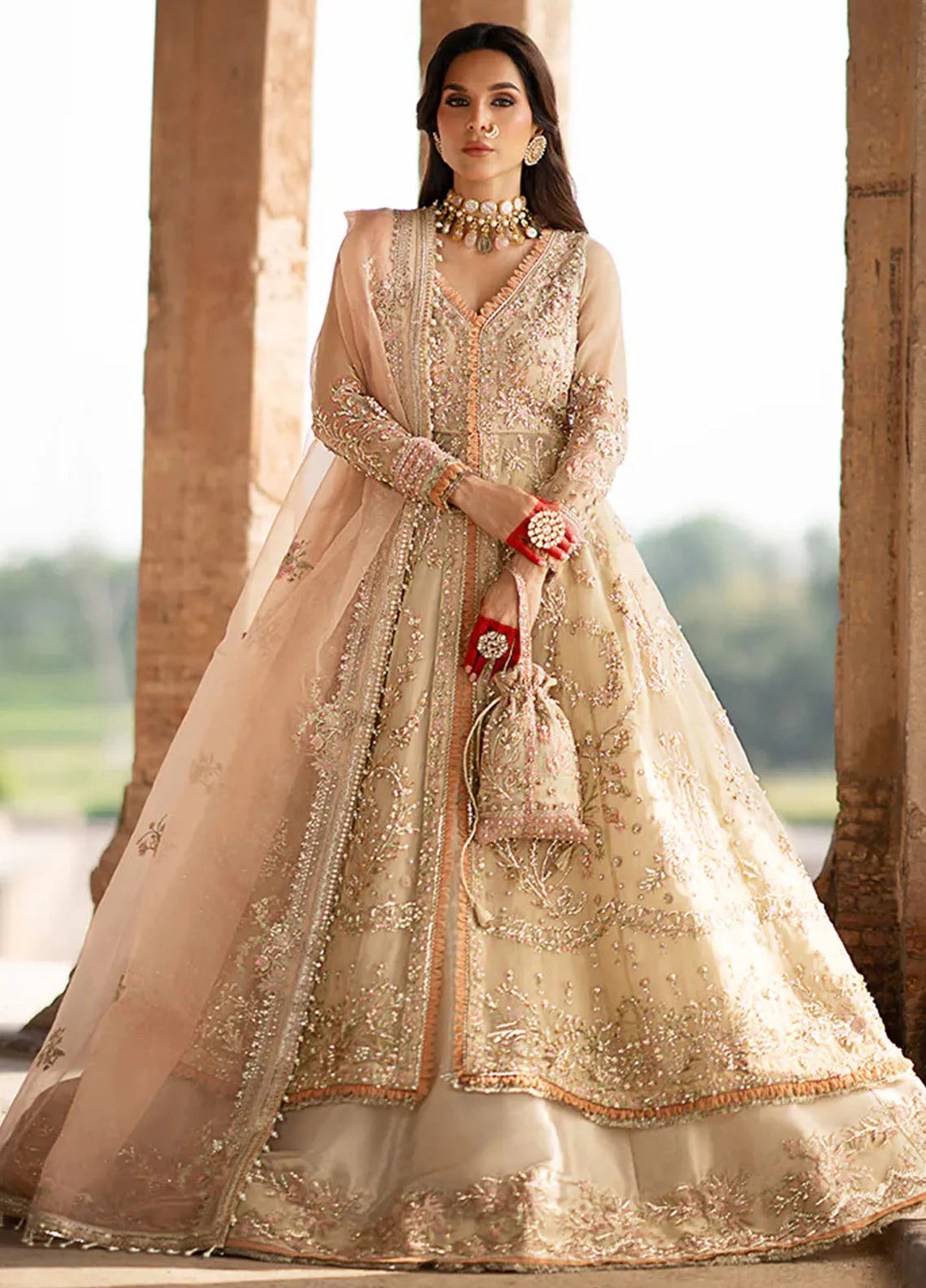 AJR Couture Embroidered Organza Suit Unstitched 3 Piece AJR24LF AFF-05 Dusk - Luxury Collection