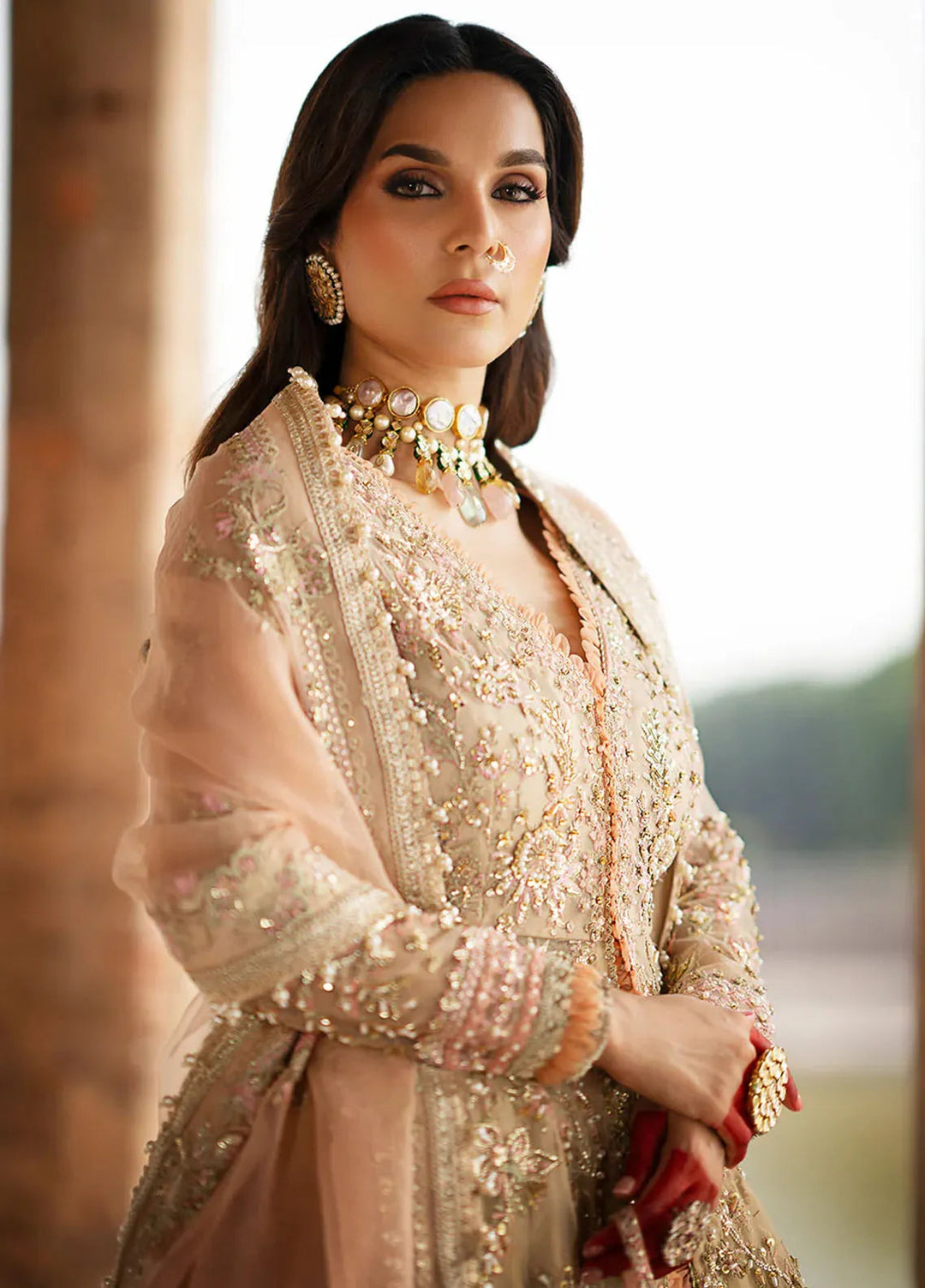 AJR Couture Embroidered Organza Suit Unstitched 3 Piece AJR24LF AFF-05 Dusk - Luxury Collection