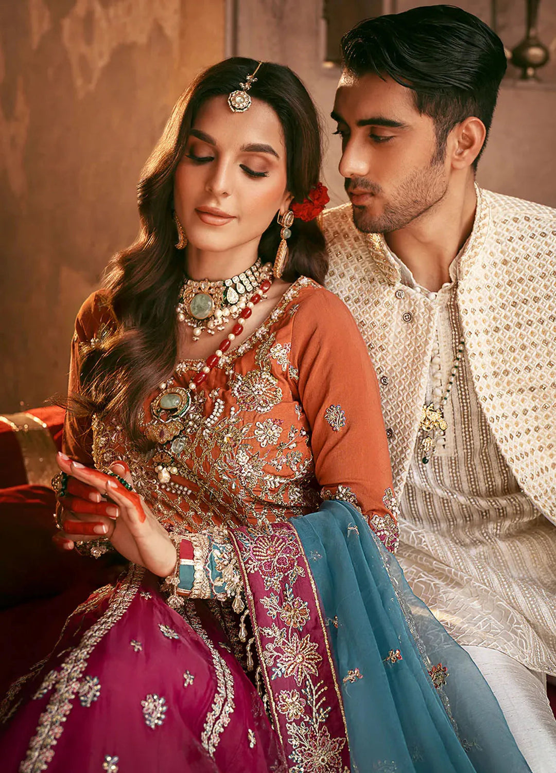 AJR Couture Embroidered Raw Silk Suit Unstitched 3 Piece AJR24LF AFF-04 Regalia - Luxury Collection