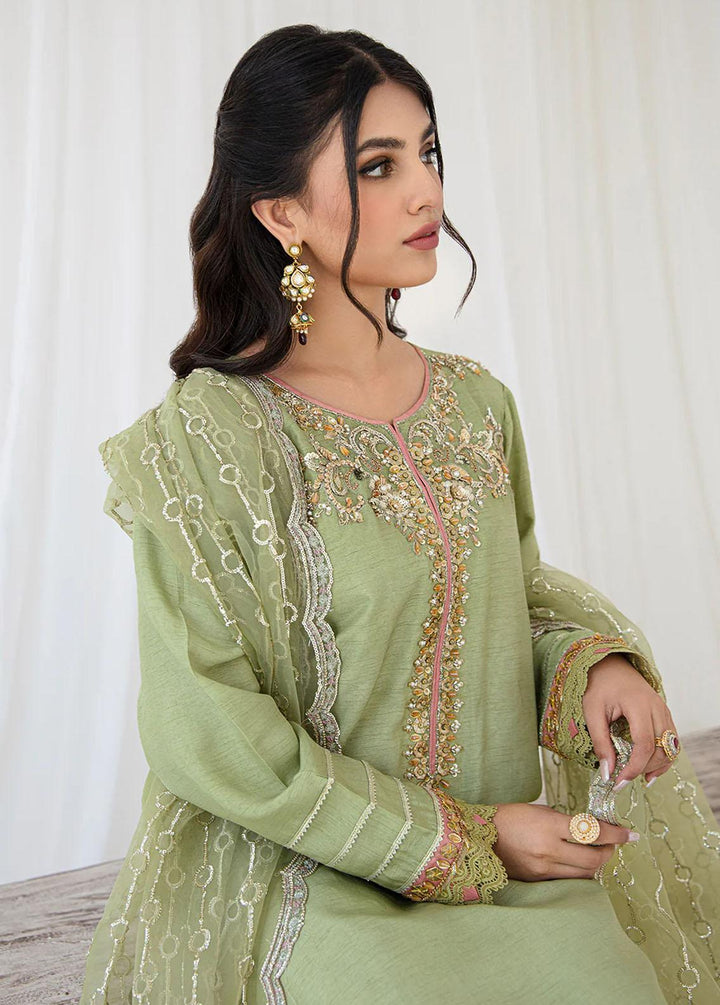 AJR Couture - Abbas Jamil Rajpoot Pret Embroidered Raw silk 3 Piece Suit Iberis