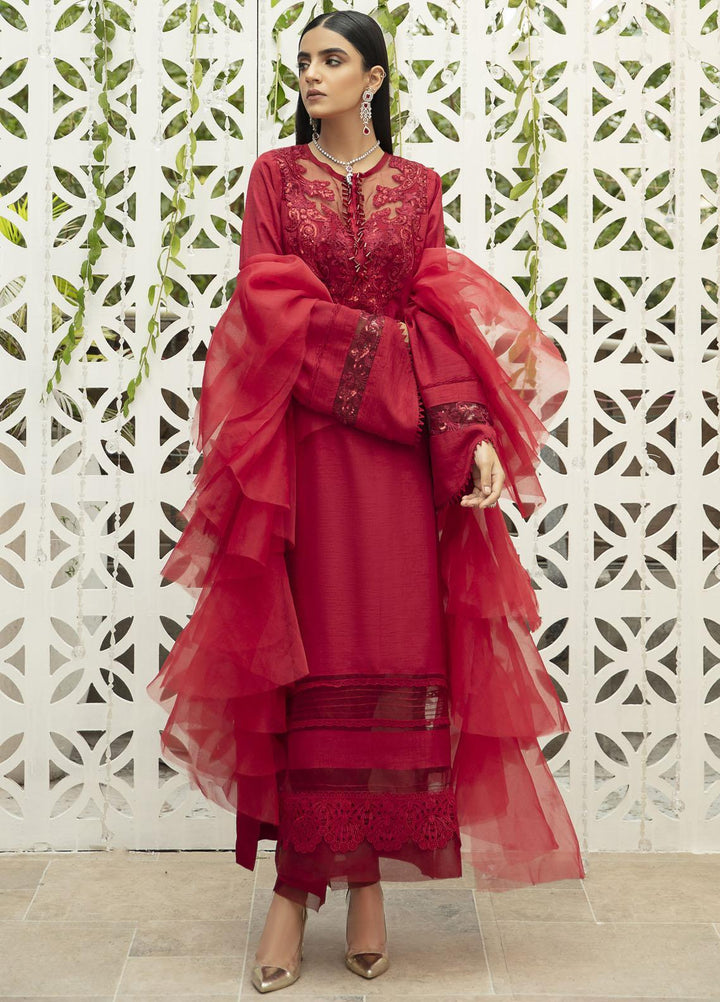 AJR Couture - Abbas Jamil Rajpoot Luxury Pret  Raw Silk 3 Piece Dress AJR21P LP-01 Carnation