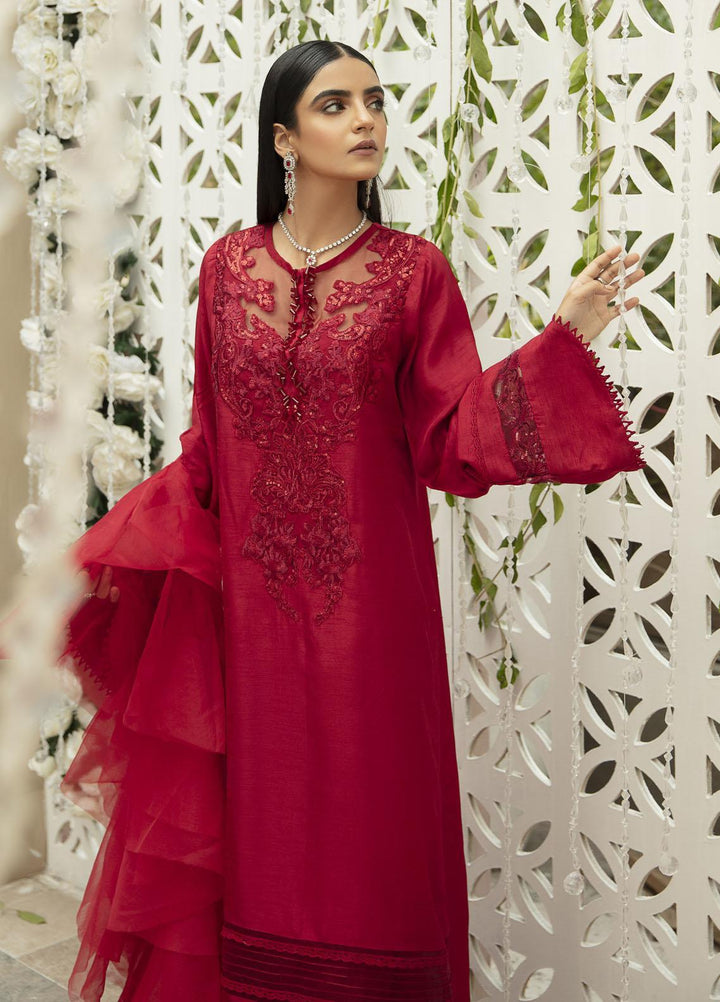 AJR Couture - Abbas Jamil Rajpoot Luxury Pret  Raw Silk 3 Piece Dress AJR21P LP-01 Carnation