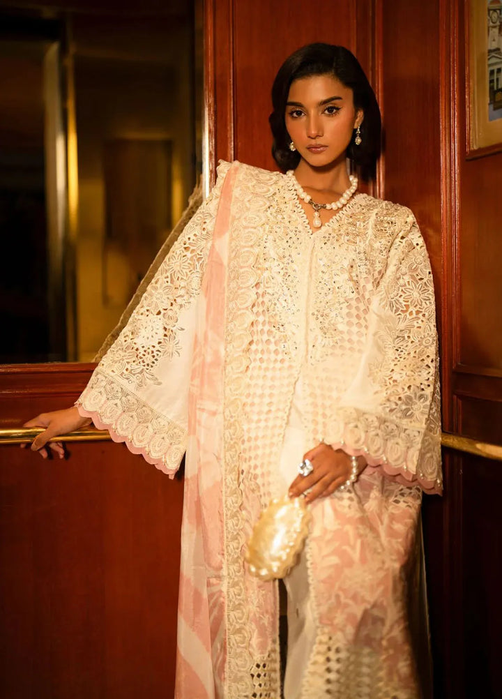 AJR Couture Pret Embroidered 3 Piece Suit Ivoor