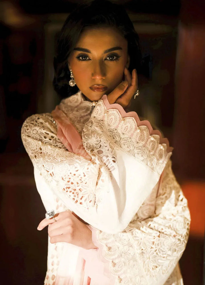 AJR Couture Pret Embroidered 3 Piece Suit Ivoor