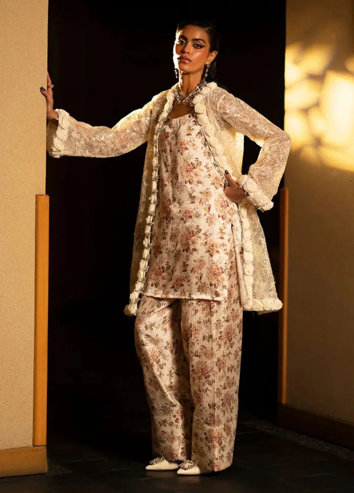 AJR Couture Pret Embroidered 3 Piece Suit Moonstone
