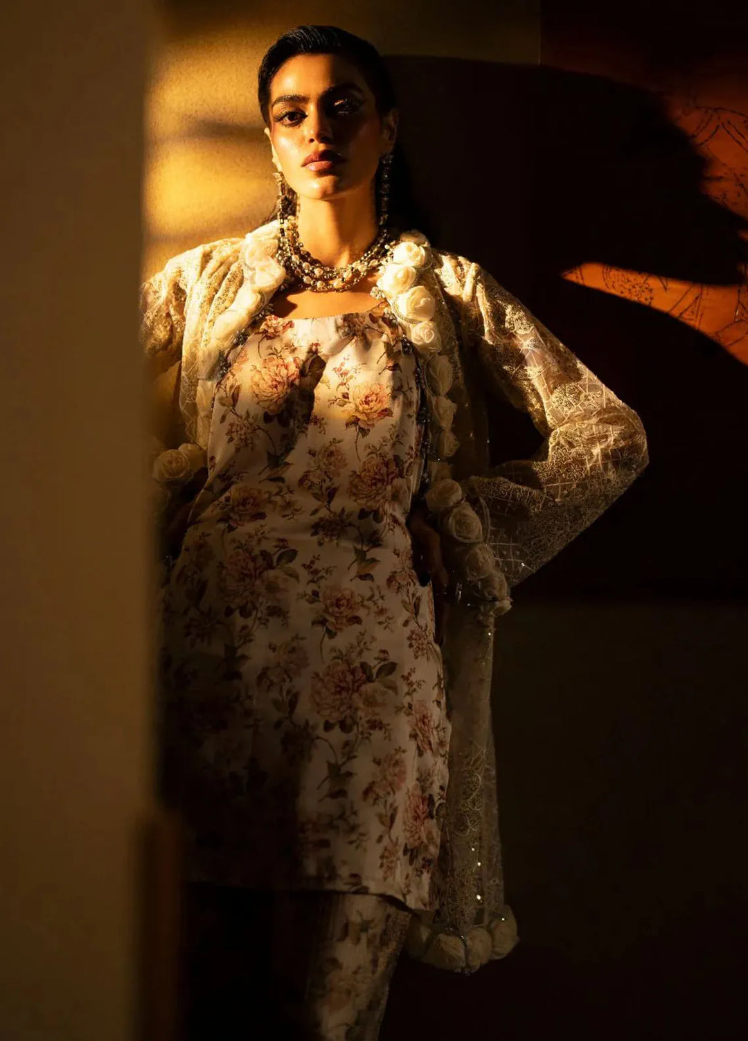 AJR Couture Pret Embroidered 3 Piece Suit Moonstone