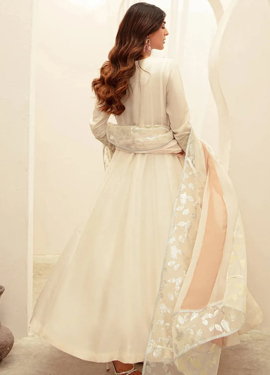 Ajr Couture Pret Embroidered Raw Silk 3 Piece Suit Fawn