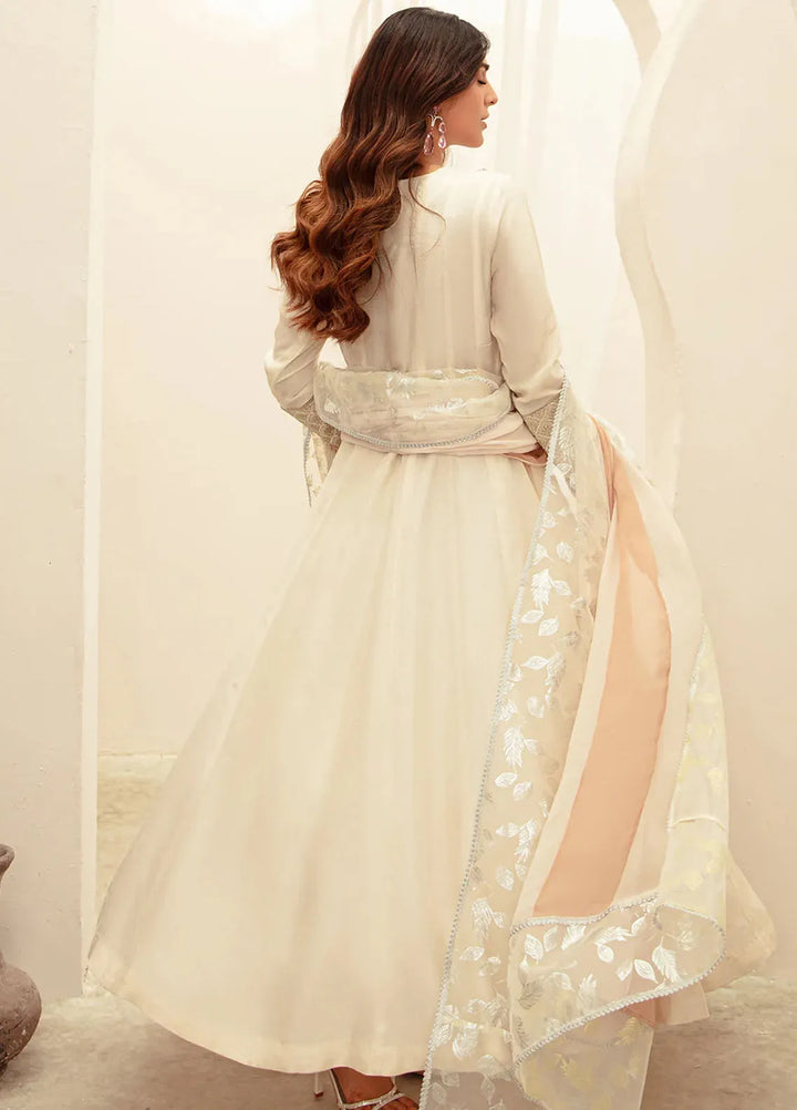 Ajr Couture Pret Embroidered Raw Silk 3 Piece Suit Fawn