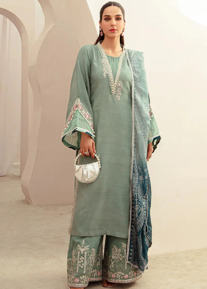 Ajr Couture Pret Embroidered Raw Silk 3 Piece Suit Raya