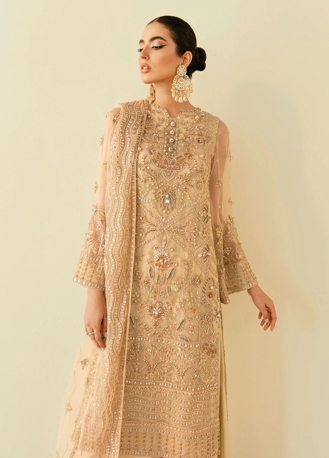 Akbar Aslam Embroidered Organza Suits Unstitched 3 Piece AA22F AMAZONA - Luxury Formals Collection