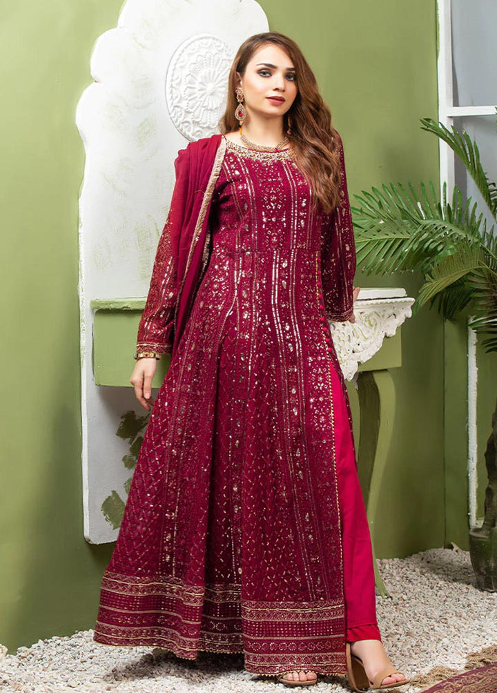 Al Harir Apparel Pret Eastern Chiffon 4 Piece Suit Gulzar Maroon