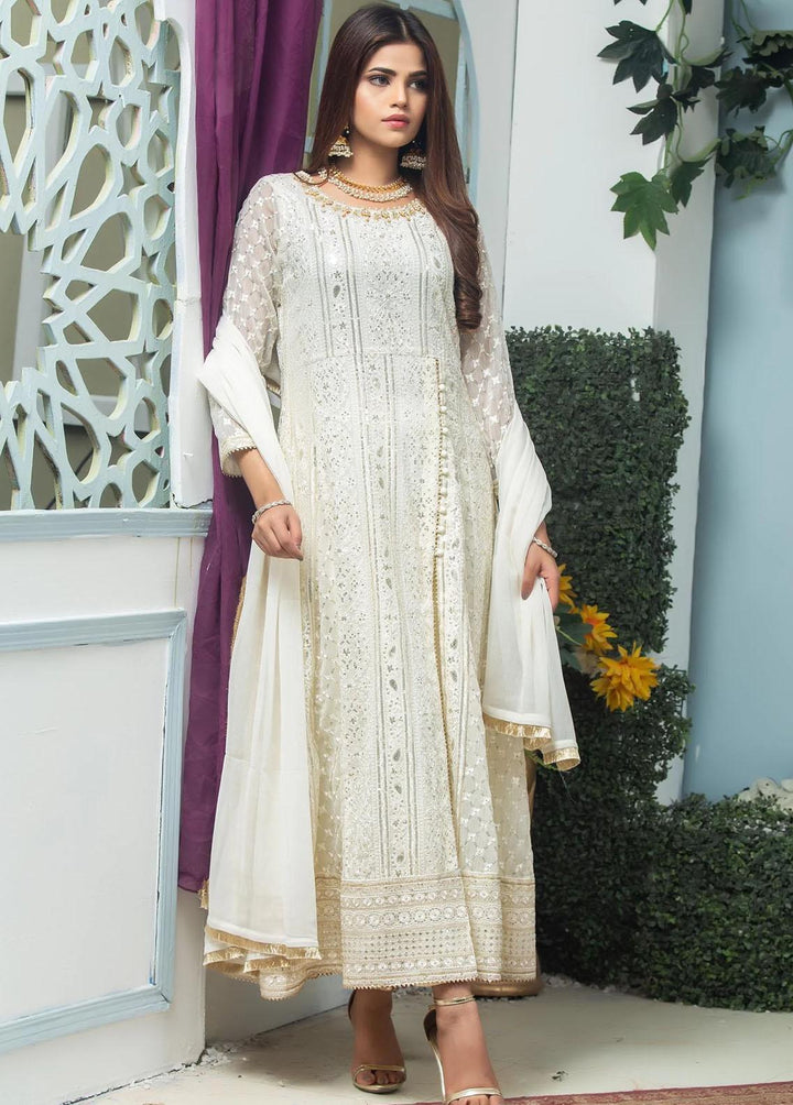 Al Harir Apparel Pret Eastern Chiffon 4 Piece Suit Gulzar White
