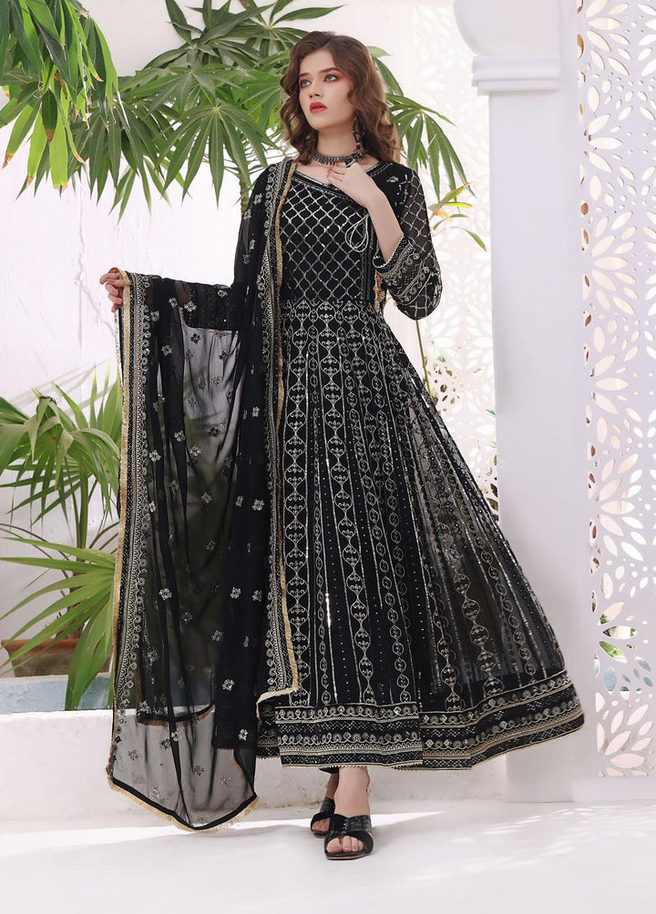 Al Harir Apparel Pret Eastern Chiffon 4 Piece Suit Nashwa Black