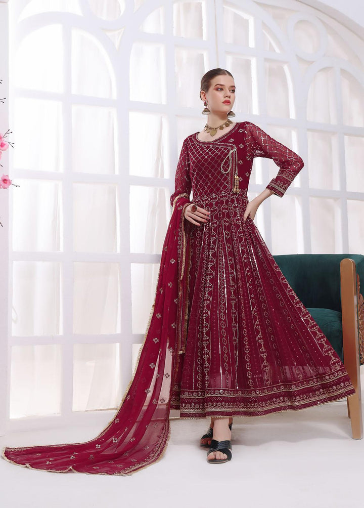 Al Harir Apparel Pret Eastern Chiffon 4 Piece Suit Nashwa Maroon