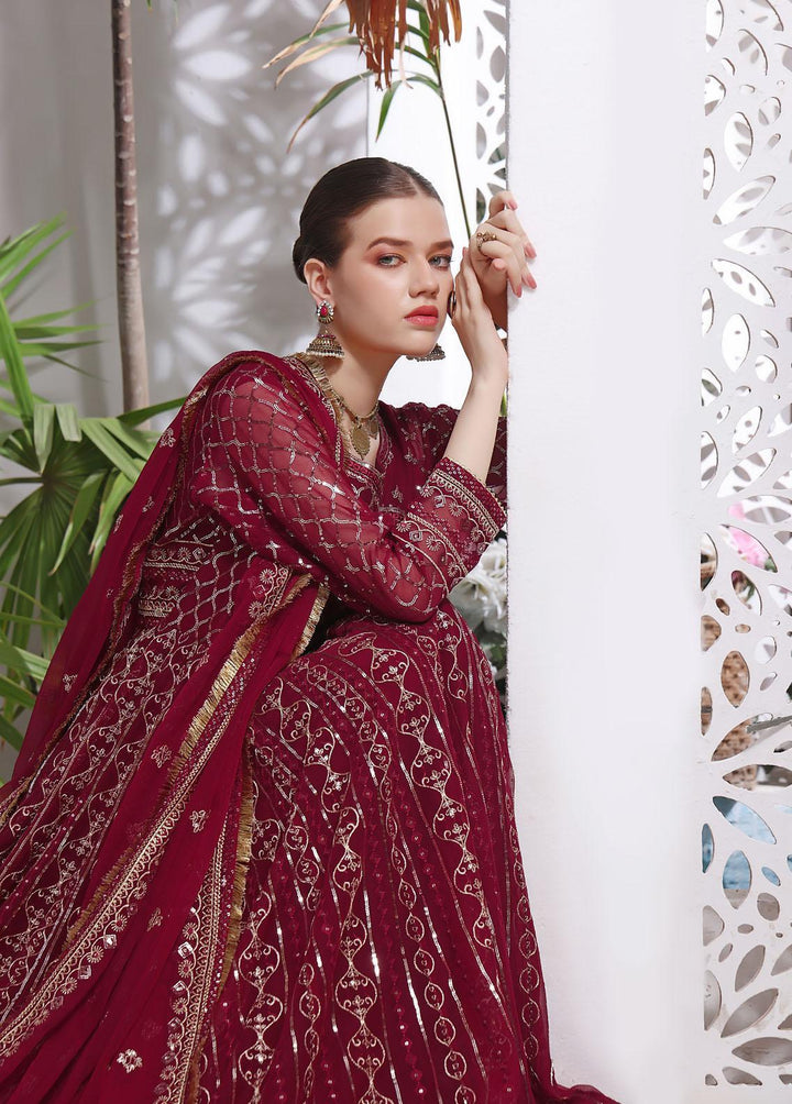 Al Harir Apparel Pret Eastern Chiffon 4 Piece Suit Nashwa Maroon