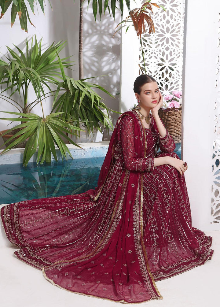 Al Harir Apparel Pret Eastern Chiffon 4 Piece Suit Nashwa Maroon
