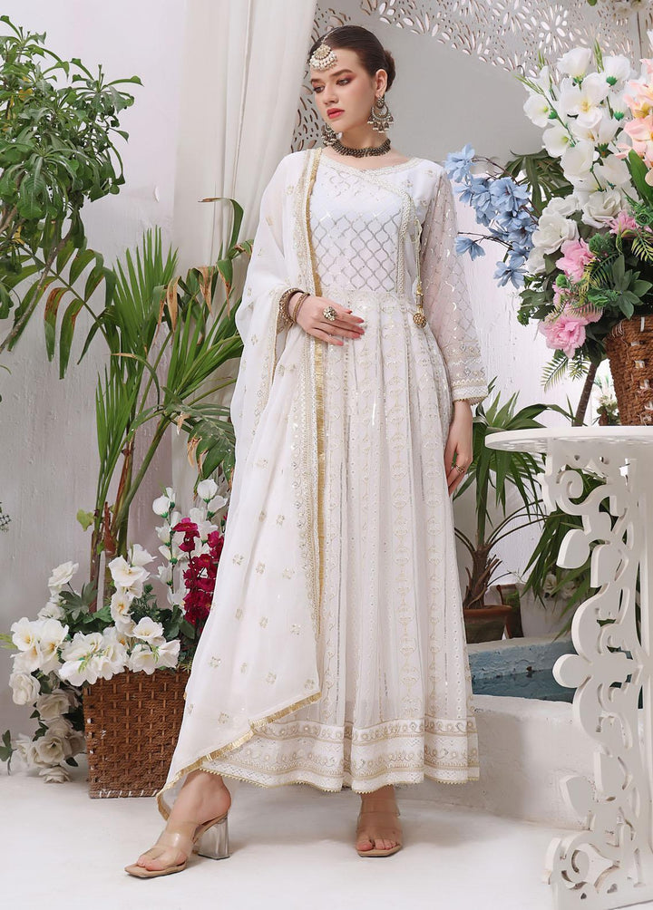 Al Harir Apparel Pret Eastern Chiffon 4 Piece Suit Nashwa White