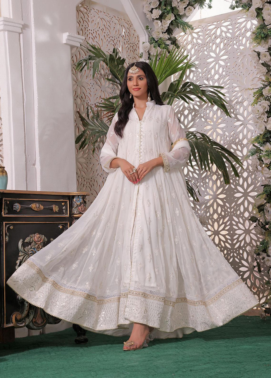 Al Harir Apparel Pret Eastern Chiffon 3 Piece Suit Ruby White