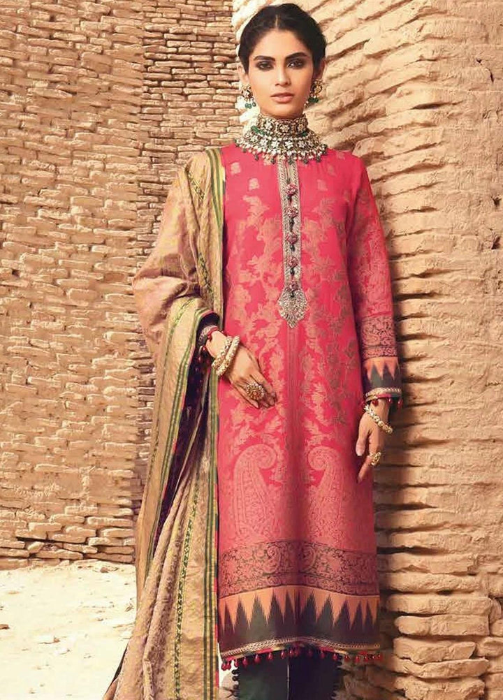 Al Karam Embroidered Jacquard Suits Unstitched 3 Piece AK21F FC-05B-21 - Festive Collection