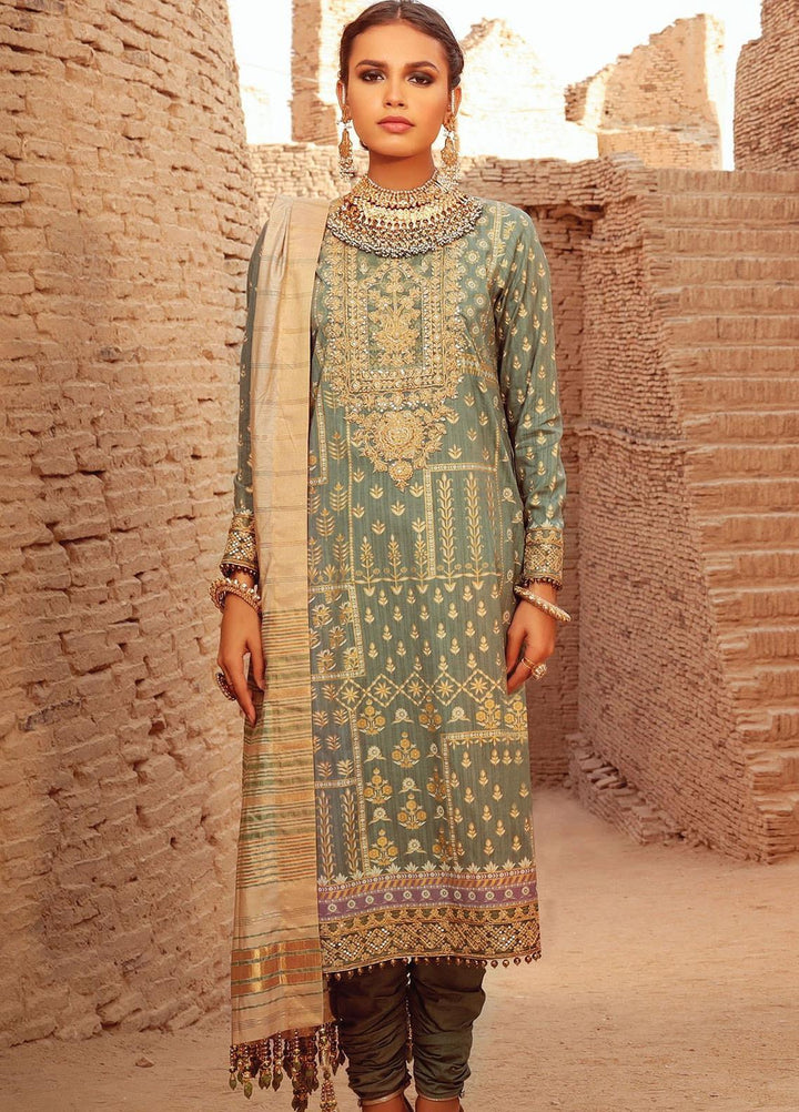 Al Karam Embroidered Broshia Suits Unstitched 3 Piece AK21F FC-07C-21 - Summer Collection