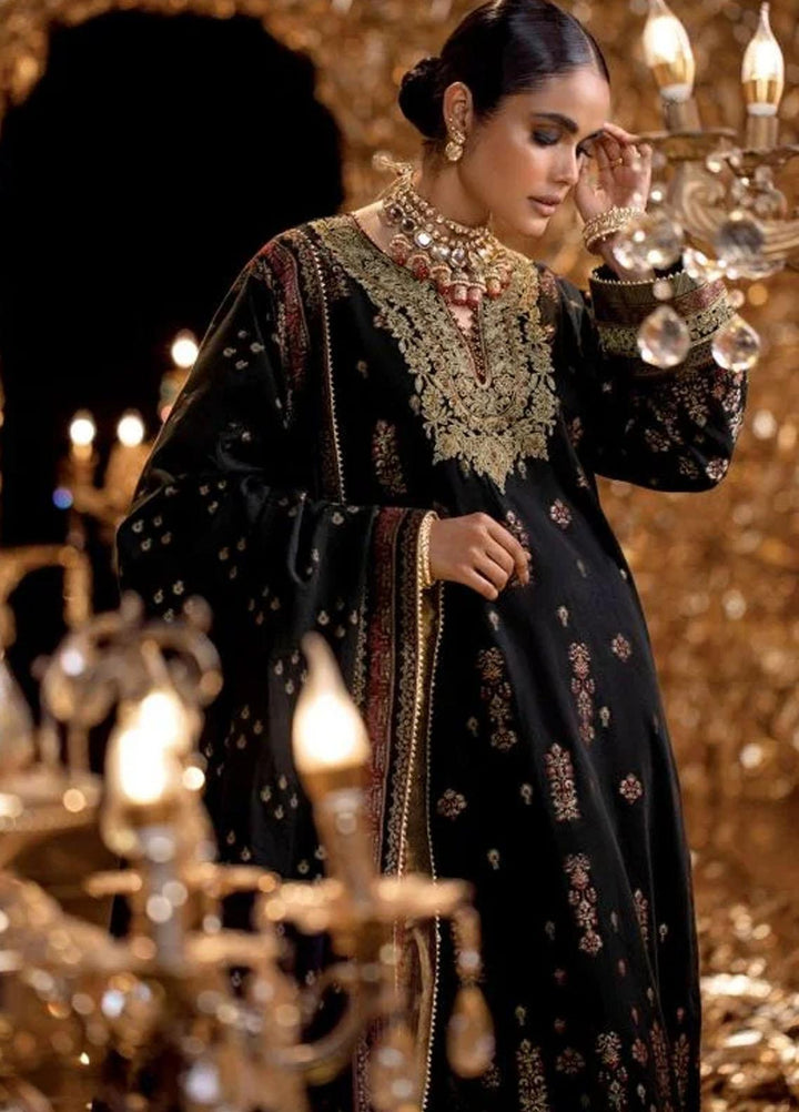 Al Karam Embroidered Jacquard  Suits Unstitched 3 Piece AK22FW FC-W-8B-22-3-Black - Festive Collection