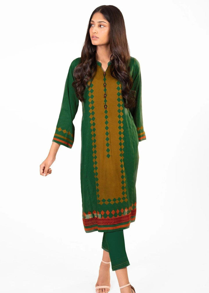 Al Karam Printed Viscose Suits Unstitched 2 Piece AK22FW FW-40.1-22-Green - Festive Collection
